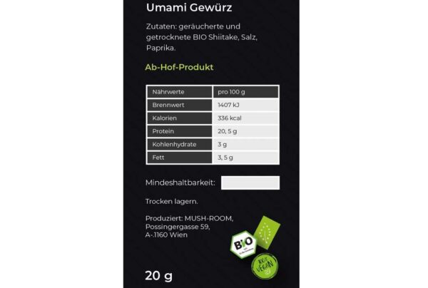 BIO Umami-Gewürz aus Shiitake / geräuchert – Bild 2