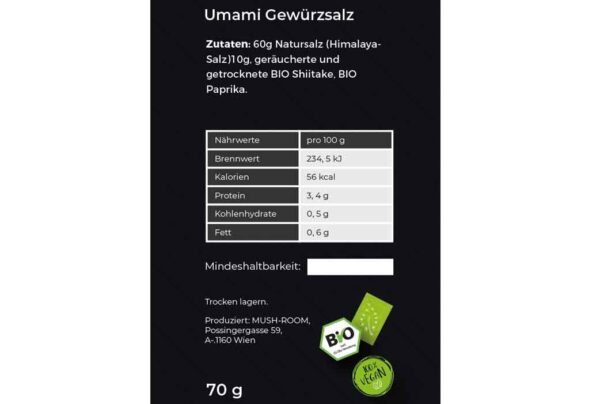 BIO Umami-Gewürzsalz mit Shiitake – Bild 2