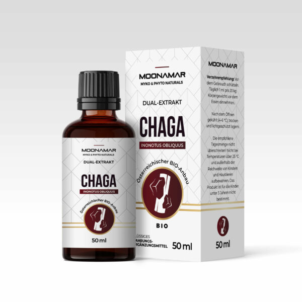Chaga (Schiefer Schillerporling, Inonotus o.) / 50ml BIO Flüssigextrakt / MOONAMAR